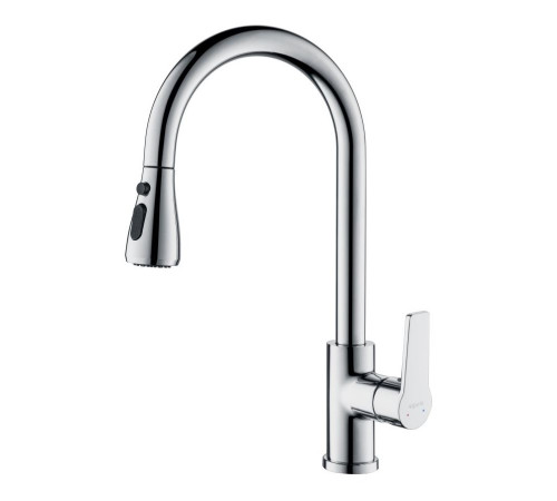 Смеситель для кухни Aquanet Лугано с вытяжным изливом 2jet хром AQ1784CR