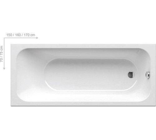 Ванна акриловая RAVAK CHROME 150х70 см белая C721000000