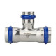 Тройник раструбный переходный Varmega Inox Press 22х18х22 мм VM719221822