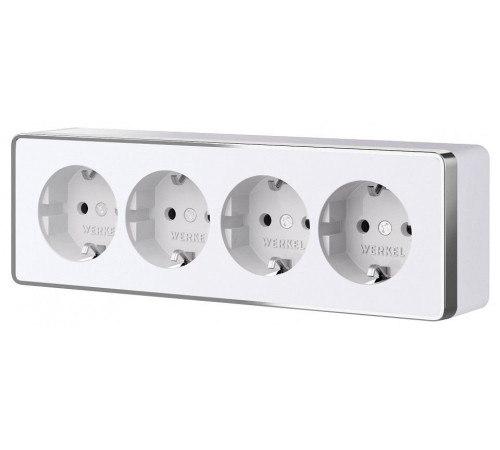 Розетка четверная с заземлением и со шторками Werkel Gallant W5072210