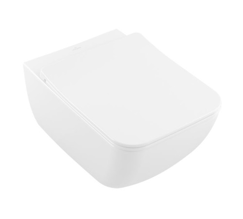 Унитаз подвесной Villeroy &amp; Boch Venticello безободковый с сиденьем SlimSeat Line микролифт CeramicPlus 4611RLR1