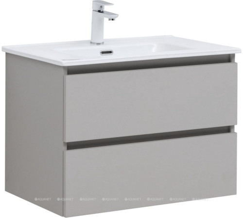 Тумба с раковиной Aquanet Вега 2.0 70 бежевая 2 ящика с раковиной Flat 00344775
