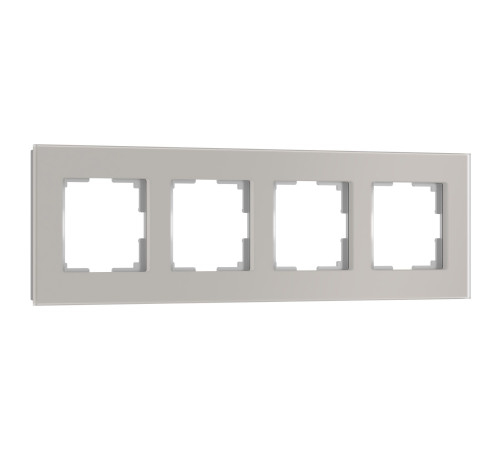 Рамка из стекла на 4 поста Senso дымчатый soft-touch W0043117