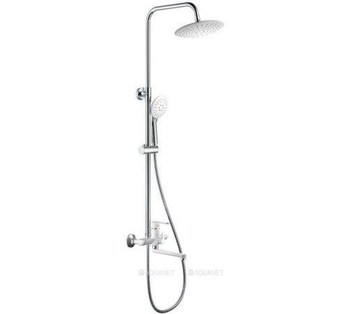 Душевая система Haiba HB24557-8 с изливом и тропическим душем хром/белый HB24557-8
