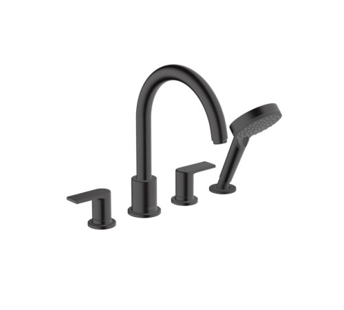 Смеситель на борт ванны hansgrohe Vernis Shape на 4 отверстия внешняя часть черный матовый 71459670