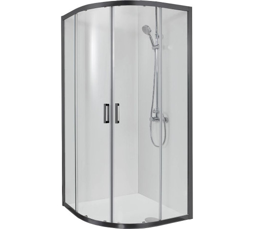 Душевой уголок Aquanet Aria 1/4 круга 1000x1000x2000 мм черный прозрачное стекло AQ ARI RO 10020BL