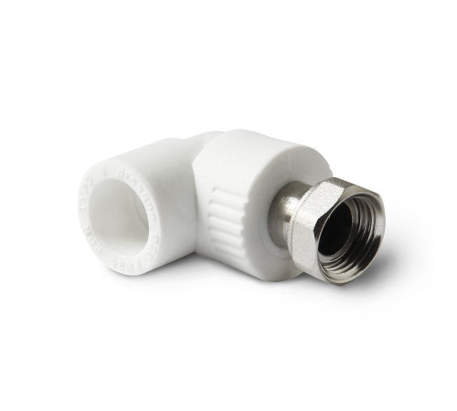 Угольник с накидной гайкой Pro Aqua 25x3/4 PP-R белый PA29214