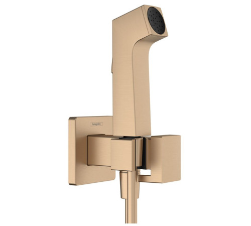 Комплект гигиенического душа hansgrohe Bidette E со шлангом и держателем шлифованная бронза 29233140