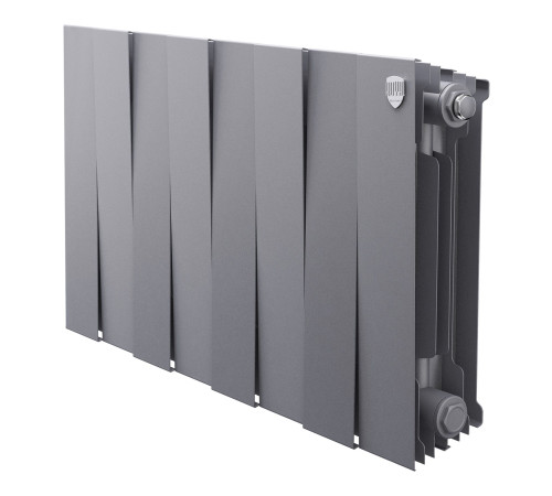 Радиатор биметаллический Royal Thermo PianoForte 300 Silver Satin 8 секций боковое подключение НС-1682344