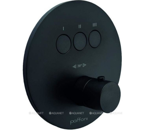 Термостат Paffoni Compact внешняя часть на 3 функции черный матовый CPT019NO