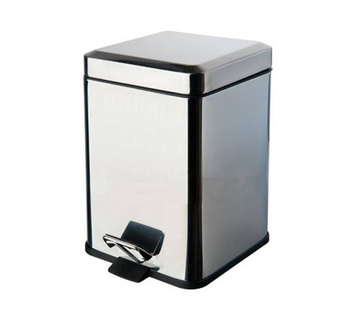 Ведро для мусора Colombo Design BlackWhite 5 л с педалью хром B9211.CR
