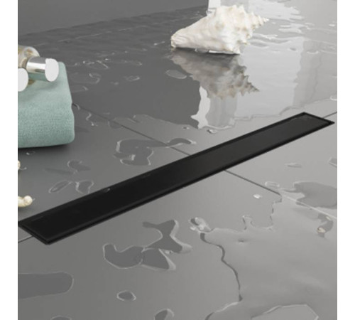 Трап душевой Plumberia Selection PS LINEAR 6x80 мм комбинированный затвор черный матовый PSL80NO