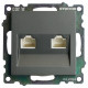 Розетка двойная Ethernet RJ-45 без рамки Stekker Катрин 50008