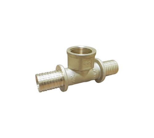 Тройник аксиальный VARMEGA Slide-fit 20х1/2 ВР латунь VM51113