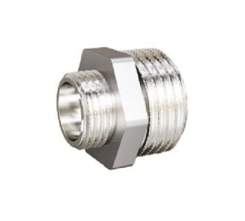 Ниппель переходной латунный никелированный LD 1/2 x 3/8 LD.67.503.15х10