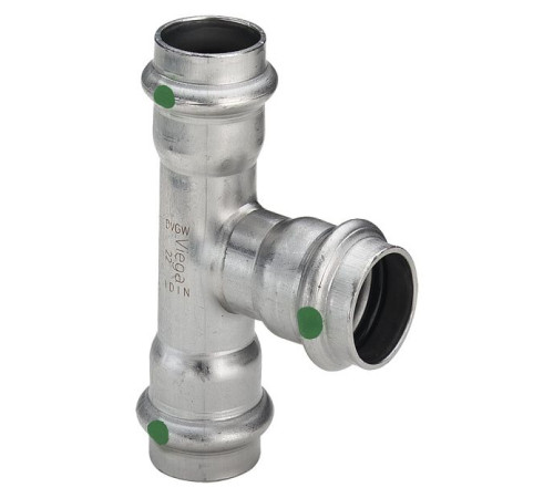 Тройник Viega Sanpress Inox нержавеющая сталь 28х22х22 мм 452506
