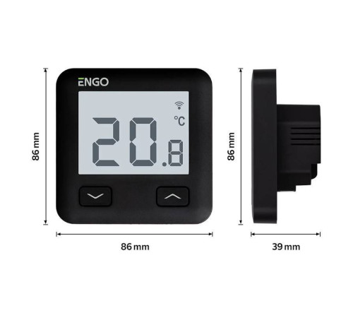 Термостат ENGO Controls E10 комнатный встраиваемый программируемый WiFi черный E10-B