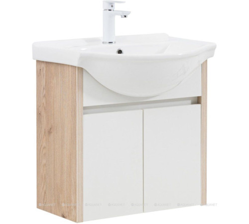 Тумба с раковиной Aquanet Сидней 60 дуб кантри/белый раковина Shenxin 00354986