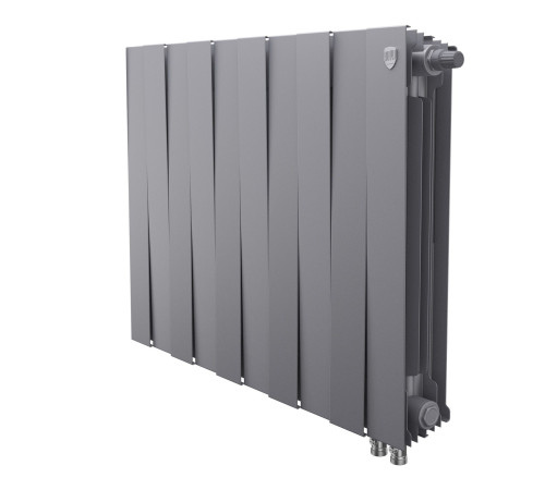 Радиатор биметаллический Royal Thermo PianoForte 500 12 секций нижнее подключение Silver Satin 1682379