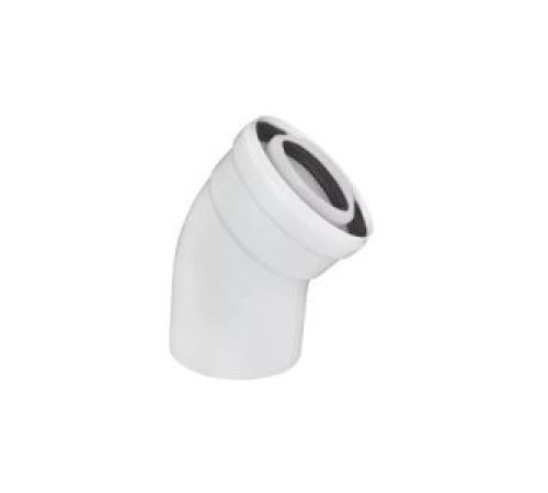 Колено коаксиальное конденсационное Gekon 80/125 мм 45° PP-R/сталь GKD 80125045PAL