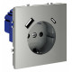 Розетка с заземлением и со шторкой и 2хUSB type A и C, без рамки Voltum S70 VLS040505