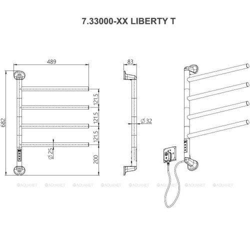 Полотенцесушитель электрический Allen Brau Liberty T 683х489 мм графит 7.33000-GM