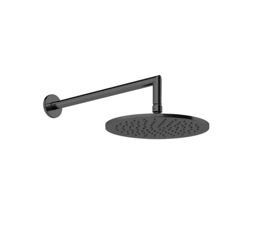 Верхний душ Gessi 250 мм с настенным держателем 348 мм Black Metal Brushed PVD 63348#707