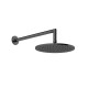 Верхний душ Gessi 250 мм с настенным держателем 348 мм Black Metal Brushed PVD 63348#707
