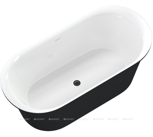 Ванна акриловая Aquanet Family Smart 1700x780 мм со сливом-переливом белый глянец/черный матовый 88778-GW-MB