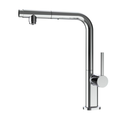 Смеситель для кухни AQUAme Cucina с выдвижным L-изливом и каналом фильтра AQM9903CR