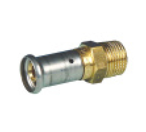 Муфта пресс-латунная Henco с наружной резьбой 26x3/4 HE 17P-2605