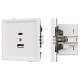 Розетка 2хUSB type A и C без рамки Arlight SCT-TENDO 054094