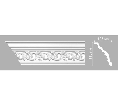 Плинтус потолочный с рисунком DECOMASTER 95831 105х115х2400 мм 95831