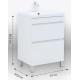 Тумба с раковиной Aquanet Нота New 58 напольная 2 ящика белый глянец 00345796
