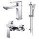 Набор смесителей 3 в 1 Aquanet Лира Set (AQ1410CR+AQ1460CR+AQ2018CR) хром AQ1431CR