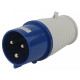 Вилка прямая ЭРА 2P+PE 32А IP44 V-32-2P-PE-IP44
