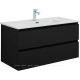 Тумба с раковиной Aquanet Вега 2.0 100 Flat 2 ящика черный 00344765