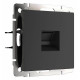 Розетка Ethernet RJ-45 и со шторками, без рамки Werkel черный матовый W5120108