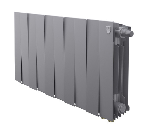 Радиатор биметаллический Royal Thermo PianoForte 300 Silver Satin 10 секций нижнее подключение НС-1682345