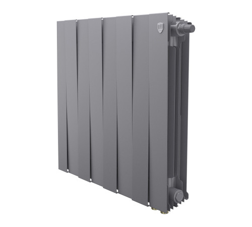 Радиатор биметаллический Royal Thermo PianoForte 500 8 секций нижнее подключение Silver Satin 1682382