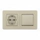 Блок с розеткой и выключателем Arte Milano SET16-2 SET16-2-40-1-30-1 shampan