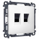 Розетка двойная Ethernet RJ-45 без рамки Ambrella Volt MA MA132110