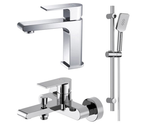 Набор смесителей 3 в 1 Aquanet Лира Set (AQ1410CR+AQ1440CR+AQ2018CR) хром AQ1430CR