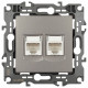 Розетка двойная Ethernet RJ-45 без рамки Эра Эра 12 12-3108-16