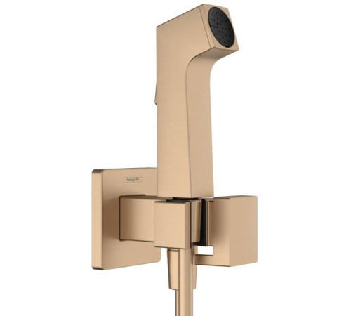 Гигиенический душ Hansgrohe Bidette E со смесителем держателем и шлангом 125 см шлифованная бронза 29233140
