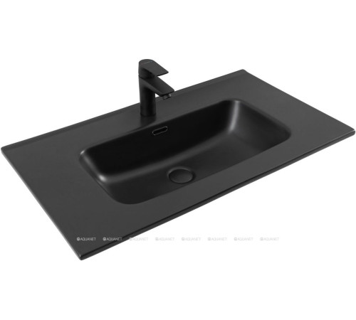 Раковина-столешница Aquanet Flat 80 черный матовый 00329255