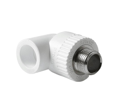 Угольник комбинированный Pro Aqua PP-R 20 мм x 1/2 НР белый PA27008P