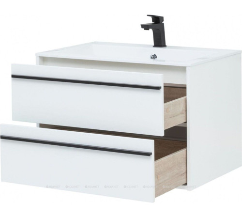 Тумба с раковиной Aquanet Lino 80 белый матовый 00271947