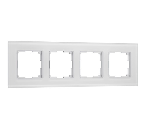 Рамка из стекла на 4 поста Senso белый soft-touch W0043101