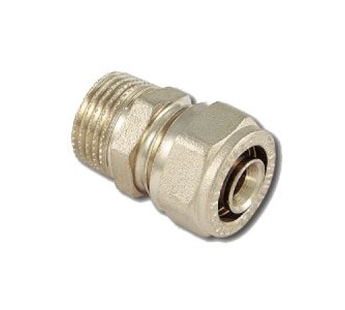 Муфта переходная латунная никелированная Tiemme 16x3/8 НР 1600046